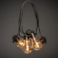 Cadena de luces LED solares para fiestas, 4,2 W, color ámbar, IP44, 1800 K