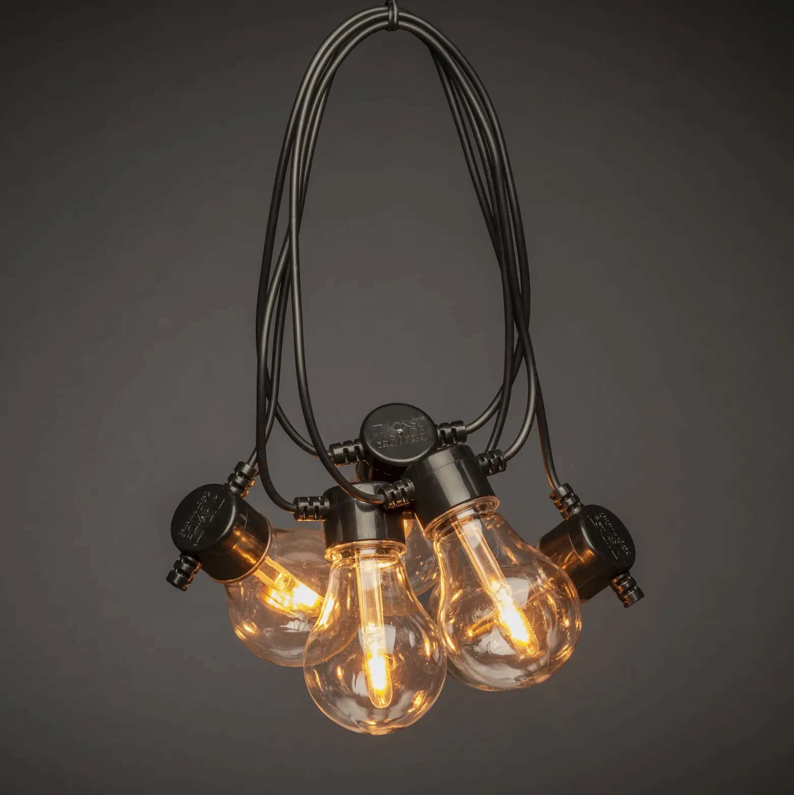Cadena de luces LED solares para fiestas, 4,2 W, color ámbar, IP44, 1800 K