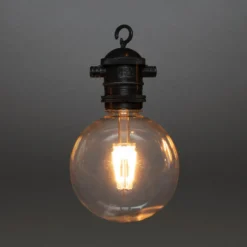 Cadena de luces LED solar para fiestas, 7 W, color ámbar, IP44, 1800 K