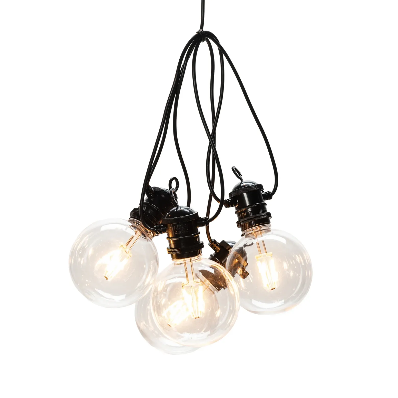 Cadena de luces LED solar para fiestas, 7 W, color ámbar, IP44, 1800 K