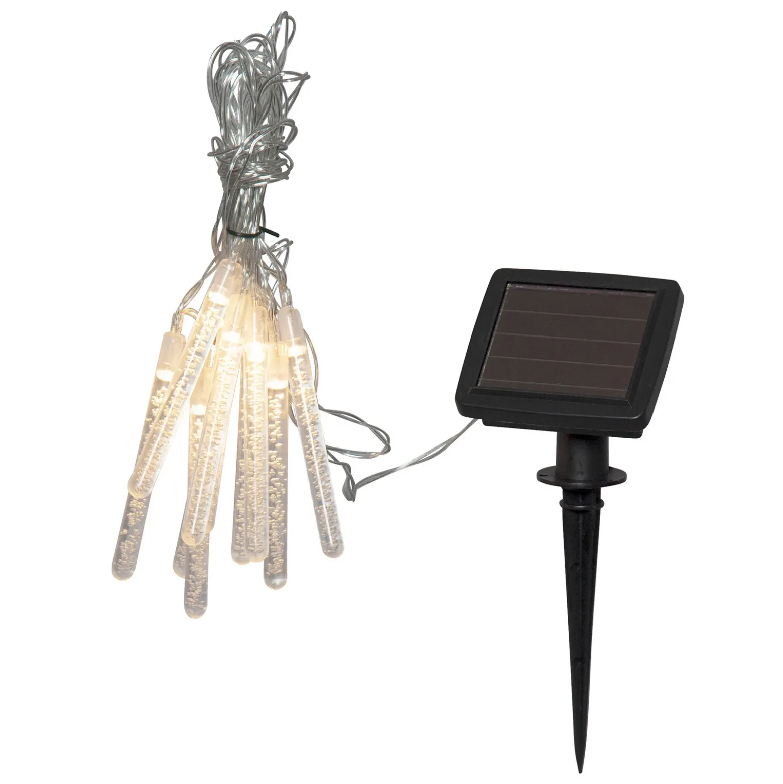 Cadena LED solar Bubbly 10 luces blanco cálido