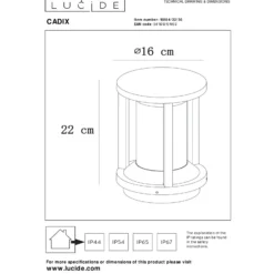 Cadix baliza de aluminio fundido a presión 22cm
