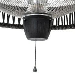 Calefactor colgante Lucande Calenza, negro, Ø 50 cm, 1.500 W