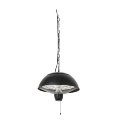 Calefactor colgante Lucande Theriona, negro, Ø 42 cm, IP24