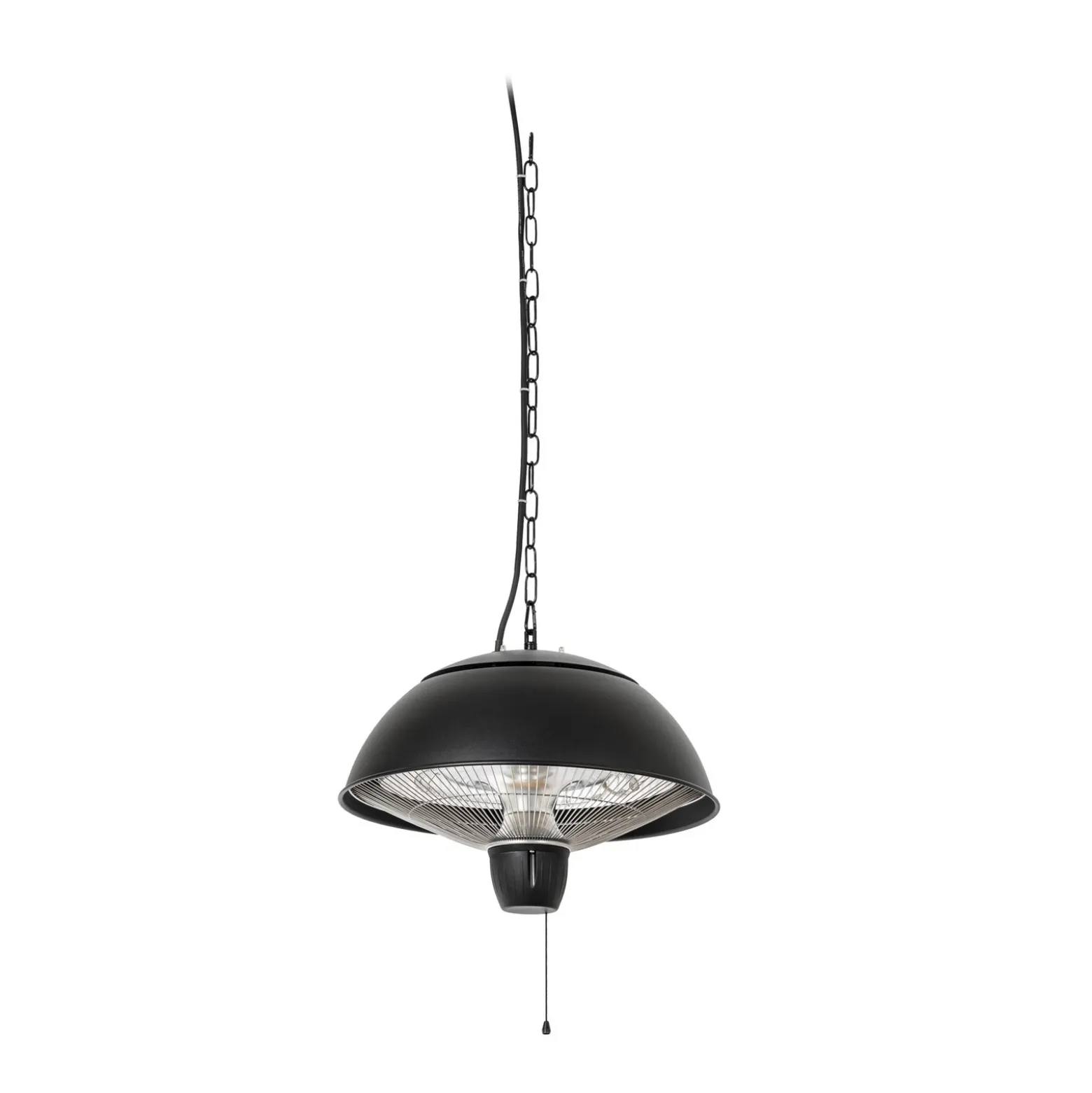 Calefactor colgante Lucande Theriona, negro, Ø 42 cm, IP24