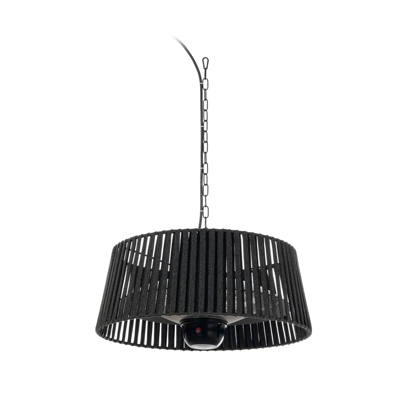 Calefactor colgante Lucande Pyravo, negro, aluminio, Ø 60 cm