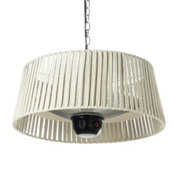 Calefactor colgante Lucande Pyravo, beige, aluminio, Ø 60 cm