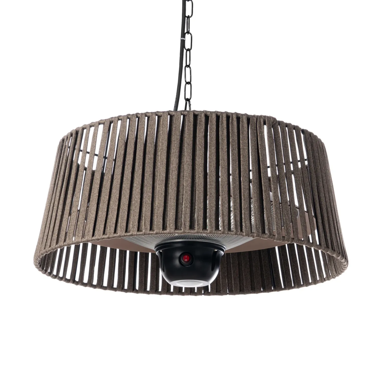 Calentador colgante Lucande Pyravo, marrón, aluminio, Ø 60 cm