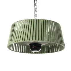 Calentador colgante Lucande Pyravo, verde, aluminio, Ø 60 cm