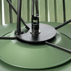 Calentador colgante Lucande Pyravo, verde, aluminio, Ø 60 cm