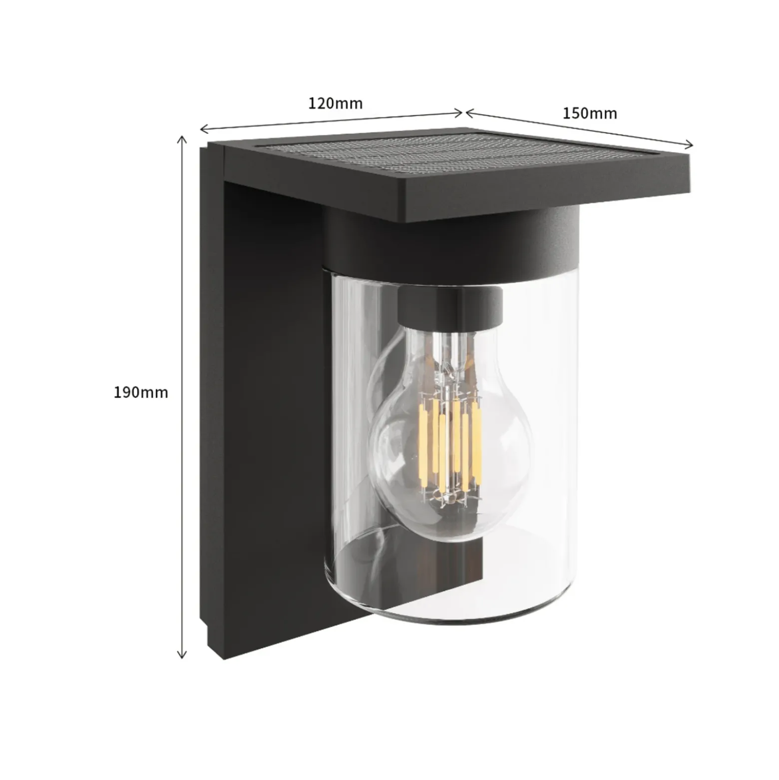Calex Aplique LED para exterior Asti, sensor, IP44, negro