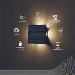 Calex Aplique LED para exterior Altamura, indirecto, negro
