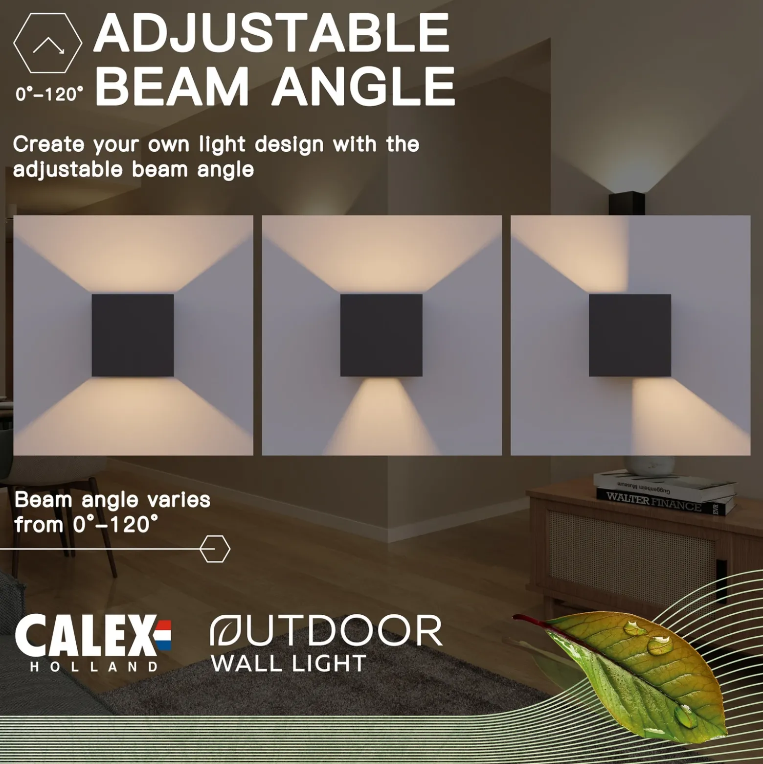 Calex Aplique LED para exterior Cube, arriba/abajo, altura 10 cm, negro