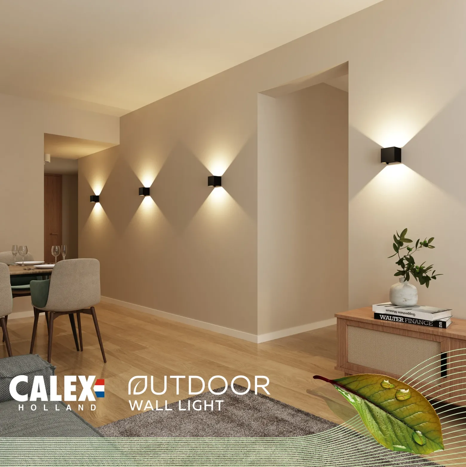 Calex Aplique LED para exterior Cube, arriba/abajo, altura 10 cm, negro