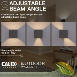 Calex Aplique LED para exterior Cube, arriba/abajo, altura 10 cm, antracita