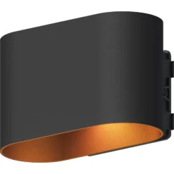 Calex Aplique LED para exterior Potenza up/down, IP44, negro/dorado