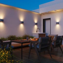 Calex Aplique LED para exterior Potenza up/down, IP44, negro/dorado