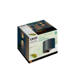 Calex Aplique LED para exterior ovalado, arriba/abajo, altura 10 cm, negro