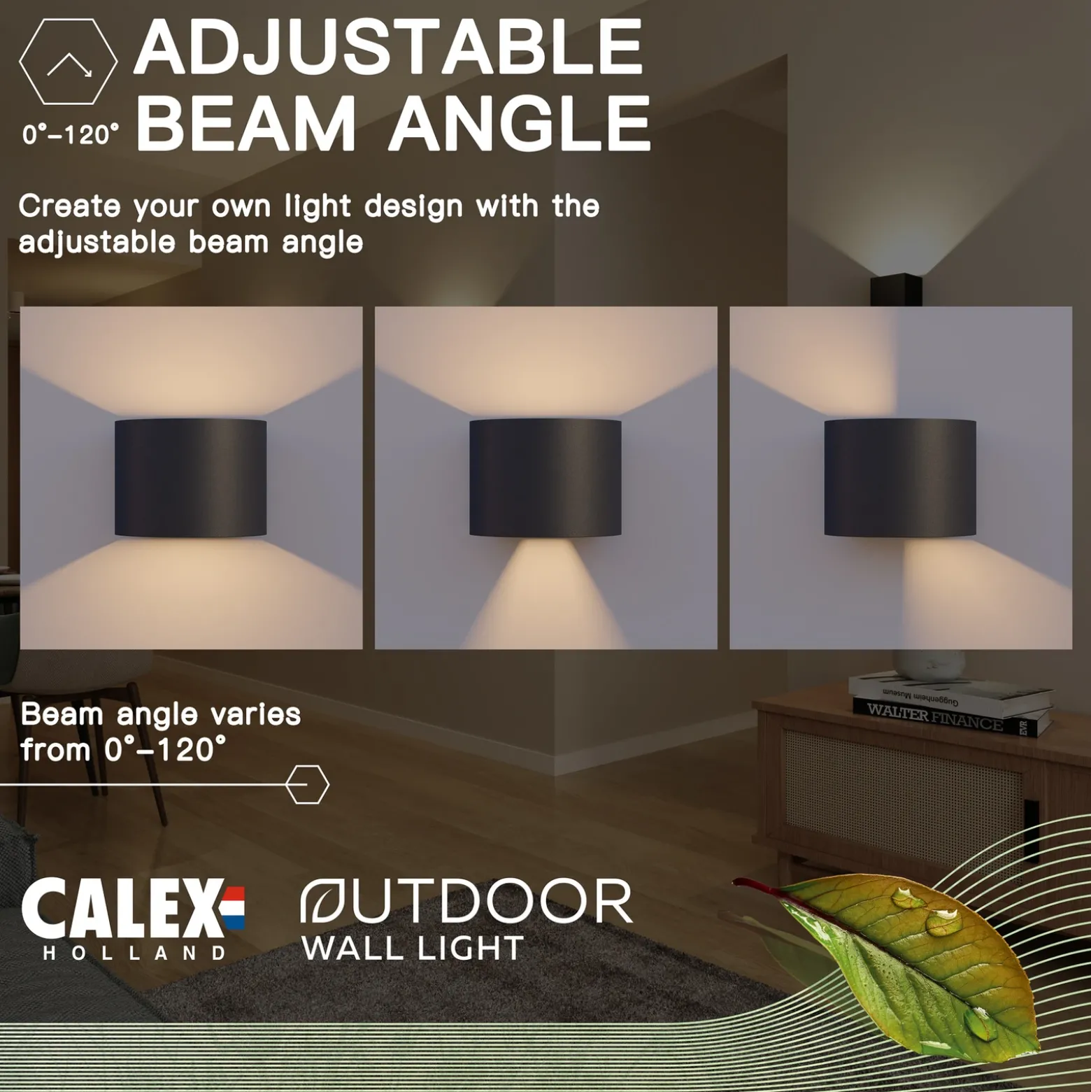 Calex Aplique LED para exterior ovalado, arriba/abajo, altura 10 cm, negro