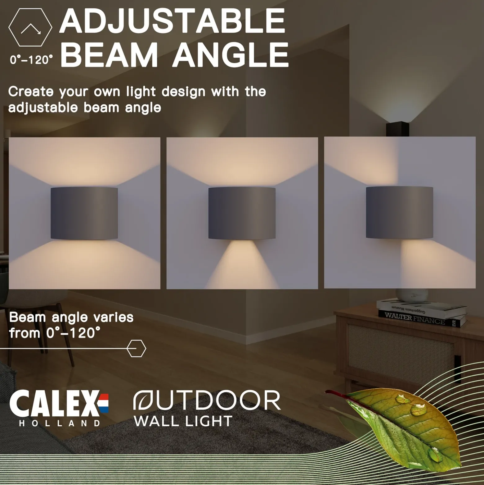 Calex aplique LED para exterior ovalado, arriba/abajo, altura 10 cm, antracita