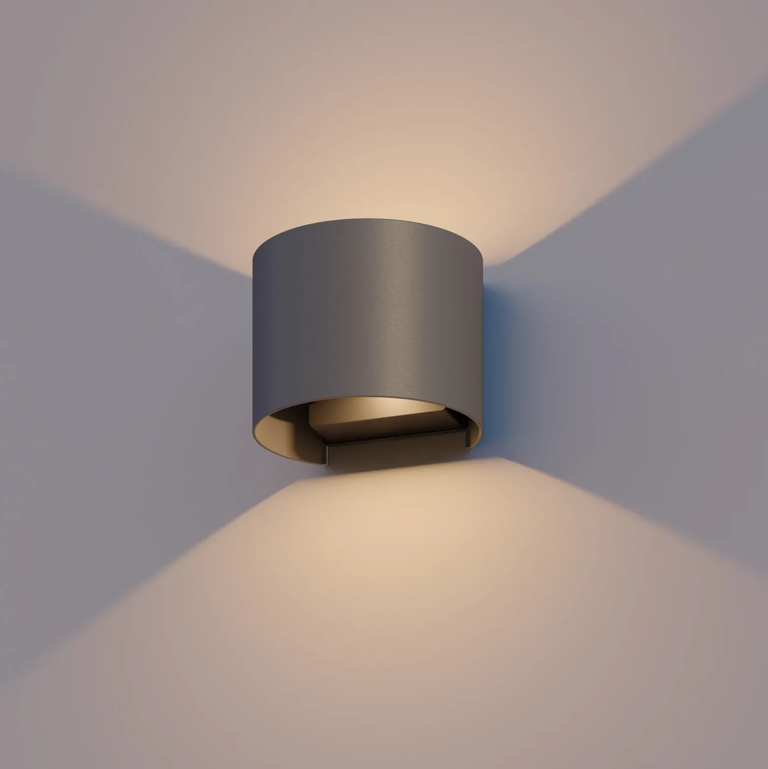 Calex aplique LED para exterior ovalado, arriba/abajo, altura 10 cm, antracita
