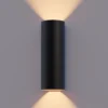 Calex Aplique para exterior LED Redondo, arriba/abajo, altura 23 cm, negro
