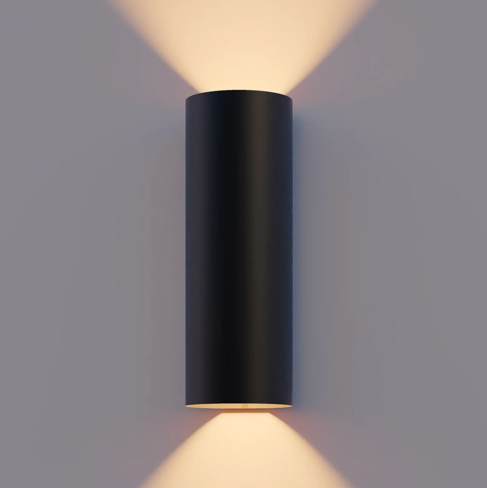 Calex Aplique para exterior LED Redondo, arriba/abajo, altura 23 cm, negro