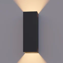 Calex aplique para exterior Rectángulo arriba/abajo altura 23cm negro