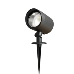 Calex foco exterior LED, pica de tierra, enchufe, negro, 2.700 K