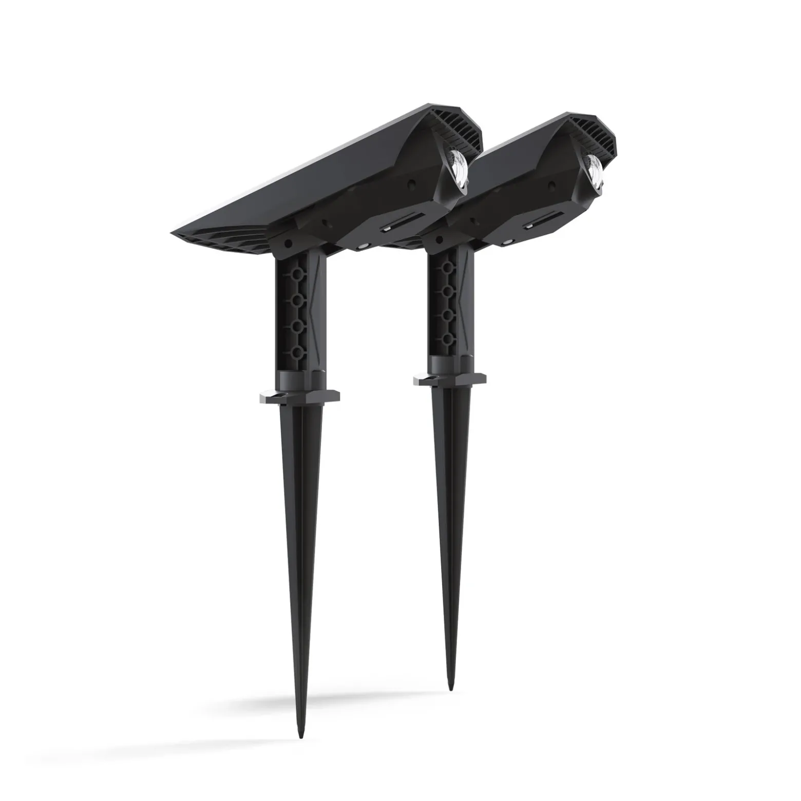 Calex Foco LED solar con pica Padoa, paquete de 2, negro