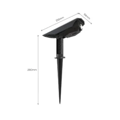 Calex Foco LED solar con pica Padoa, paquete de 2, negro