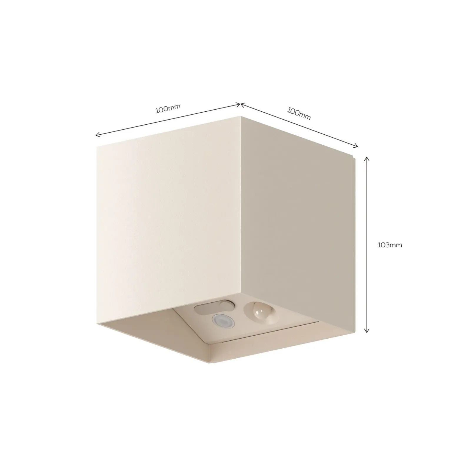 Calex Volterra, aplique LED para exterior con sensor y batería, arena, IP44