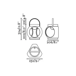 Candela lámpara de mesa LED recargable, terracota, plástico