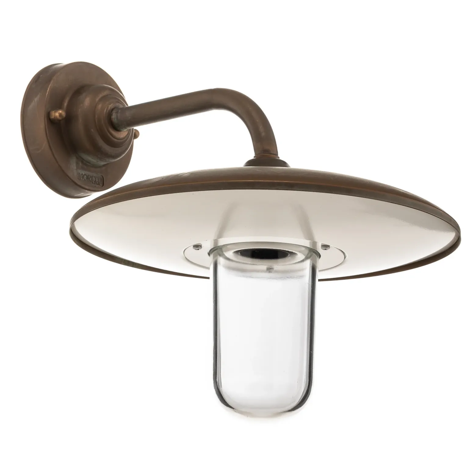 Casale aplique de exterior, cobre antiguo cristal transparente