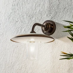 Casale aplique de exterior, cobre antiguo cristal transparente