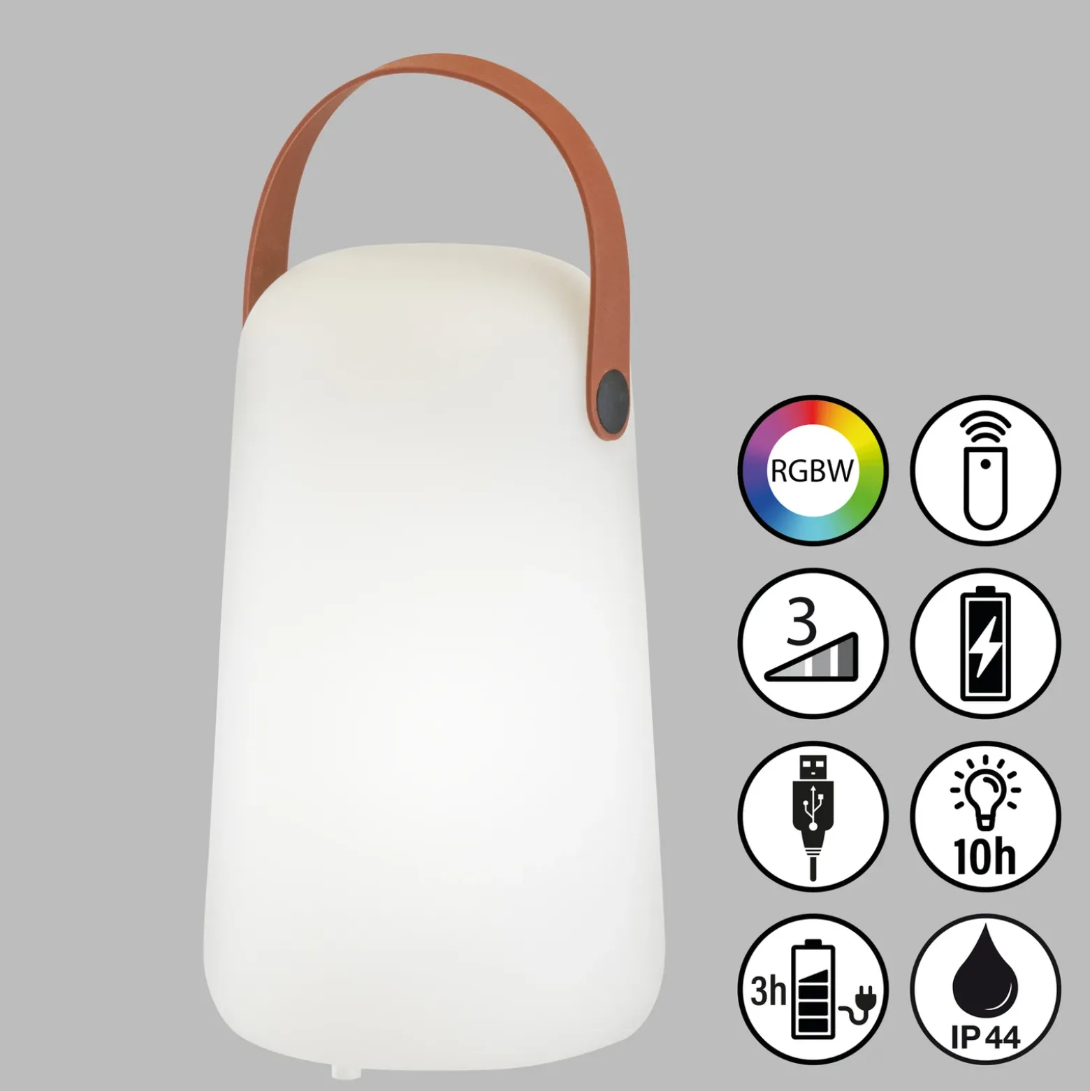 Collgar lámpara de mesa LED recargable, blanca, altura 21 cm