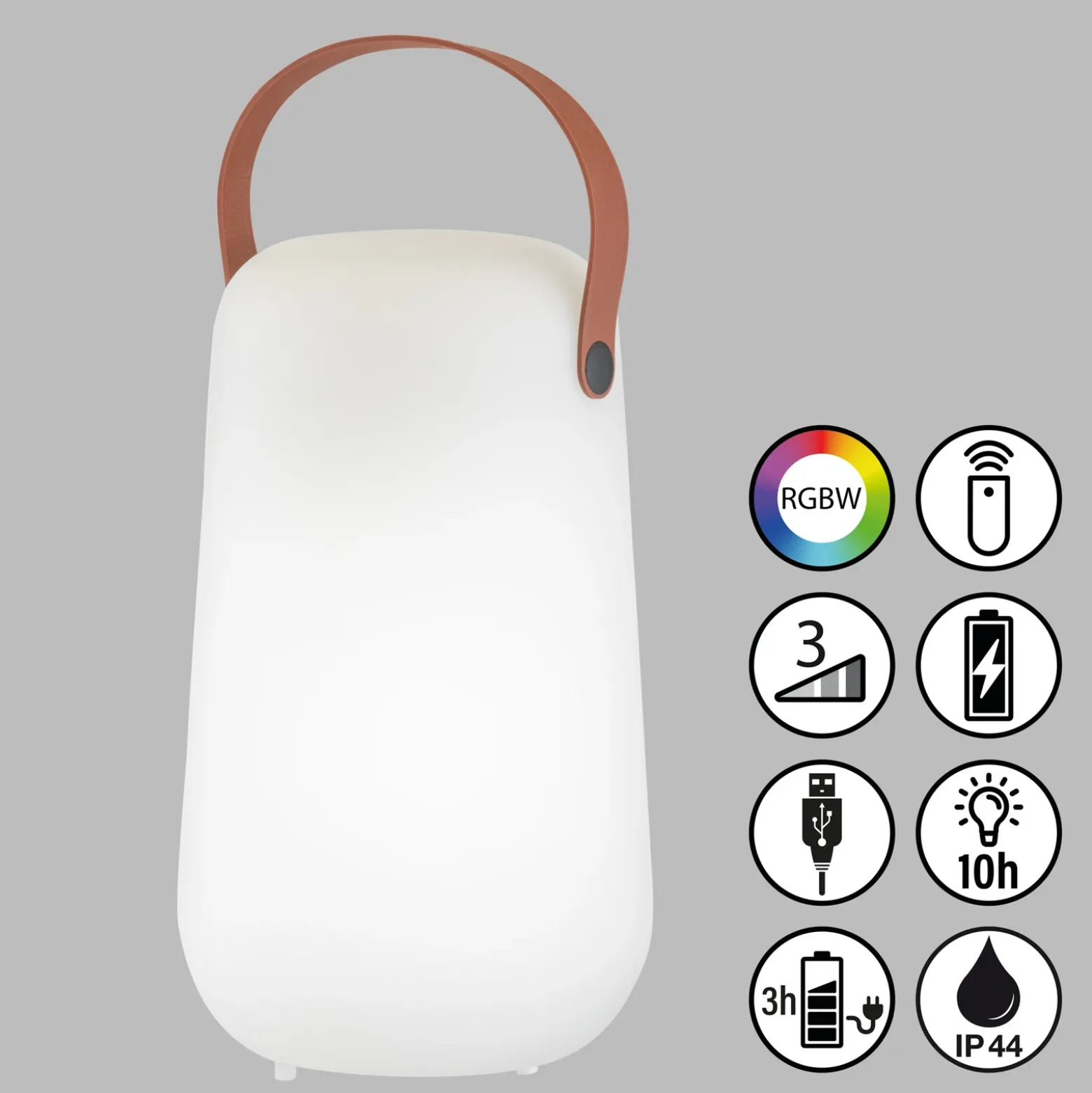 Collgar lámpara de mesa LED recargable, blanca, altura 26 cm