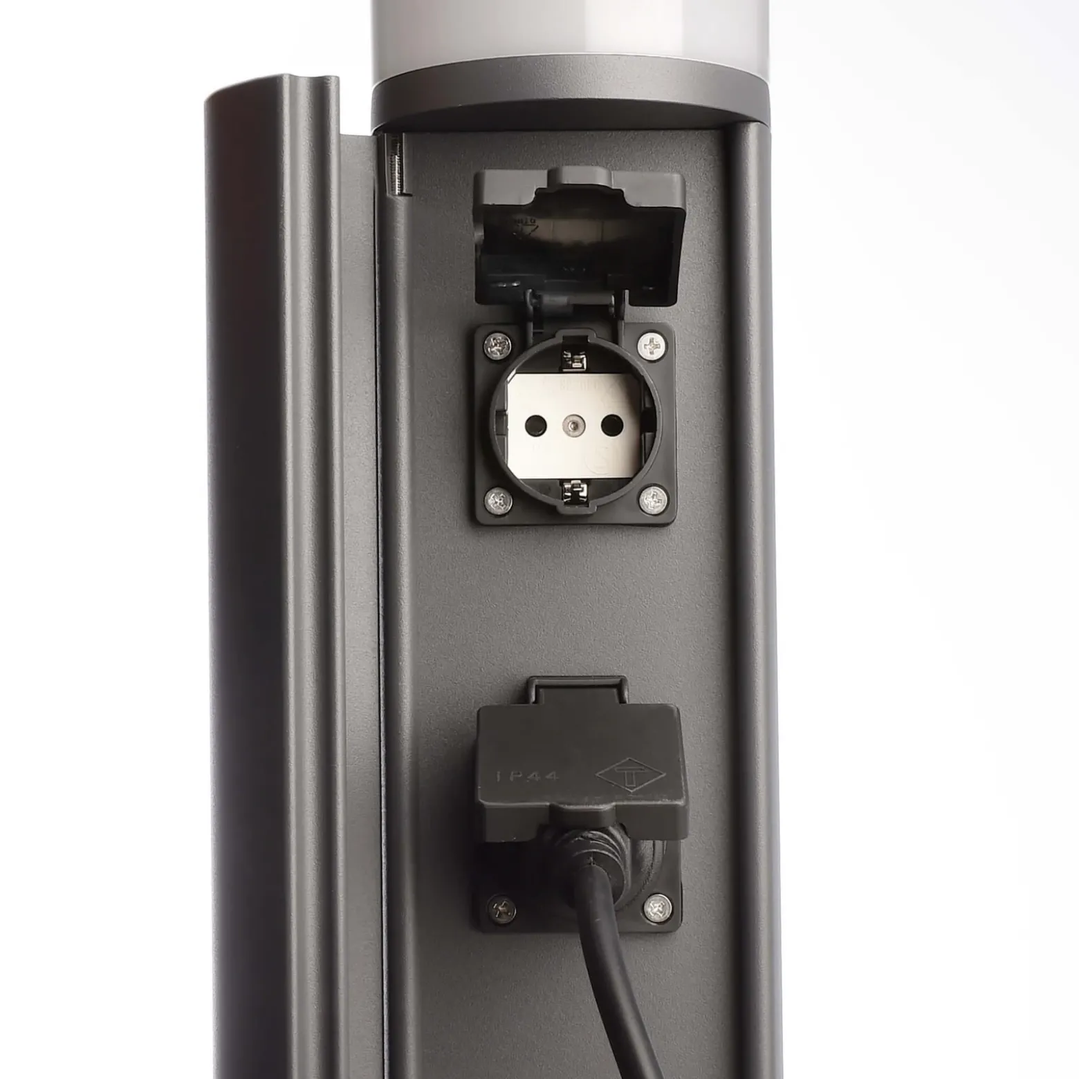 Columna de enchufes LED con dos enchufes, IP44