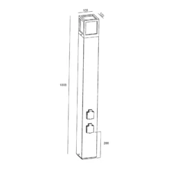 Columna Facado Socket, altura 100 cm