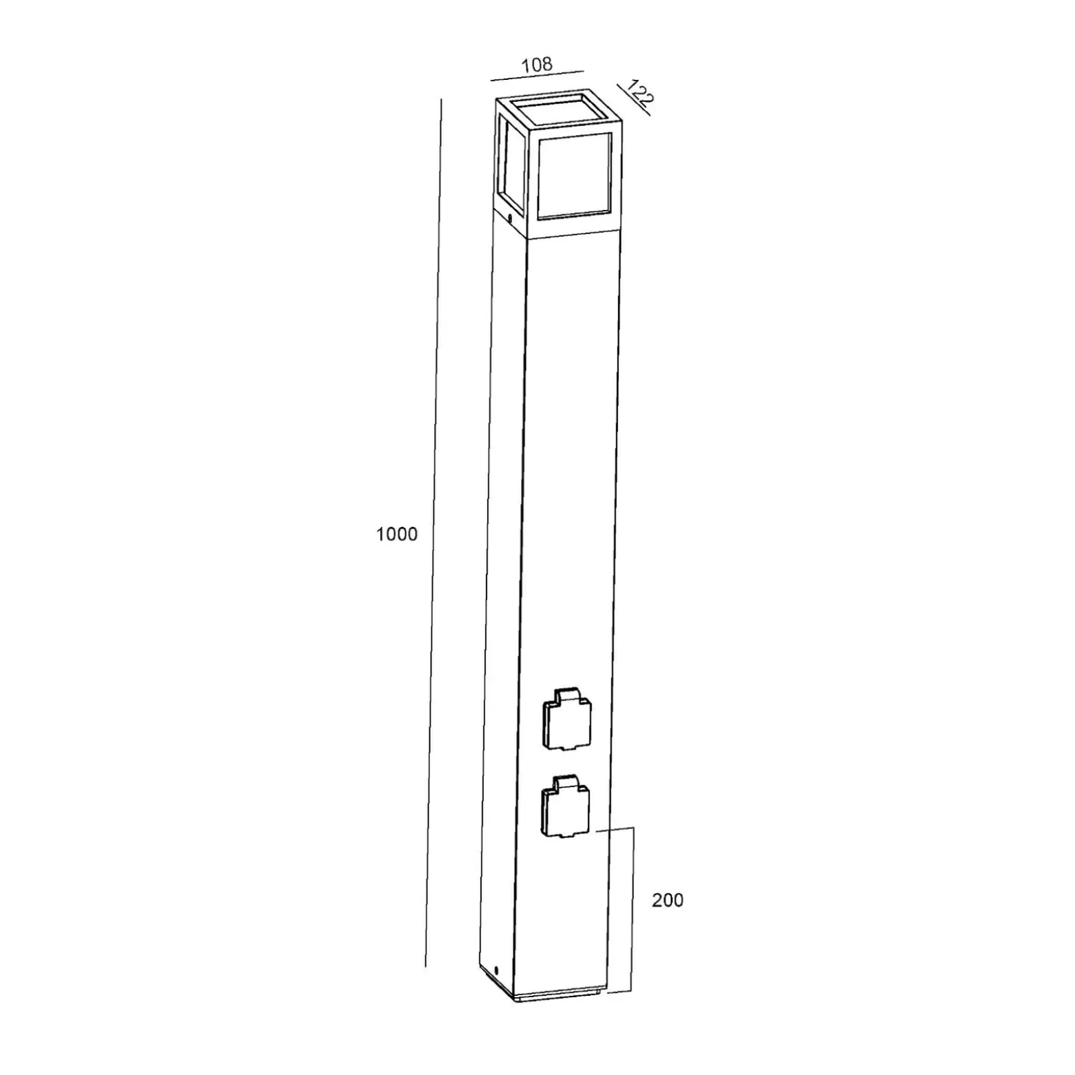 Columna Facado Socket, altura 100 cm