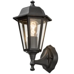 Coqueto aplique de pared exterior GRADO, negro