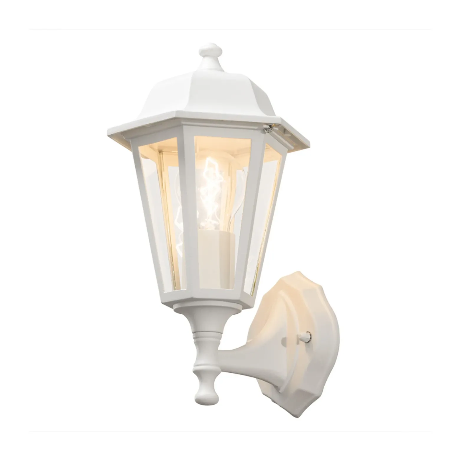 Coqueto aplique de pared exterior GRADO, blanco