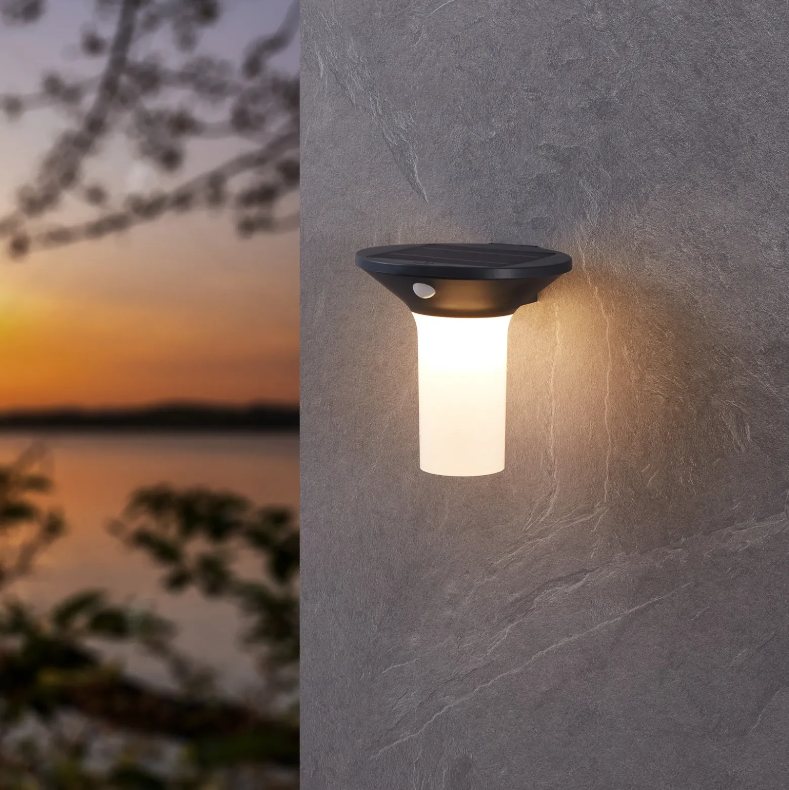 Corbezzola Aplique LED para exterior, negro, sensor