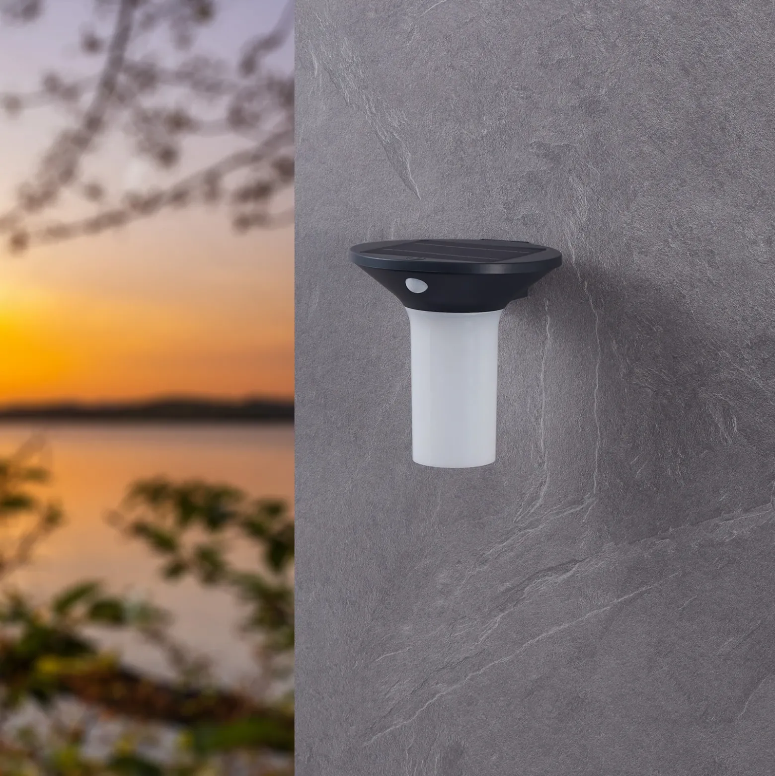 Corbezzola Aplique LED para exterior, negro, sensor