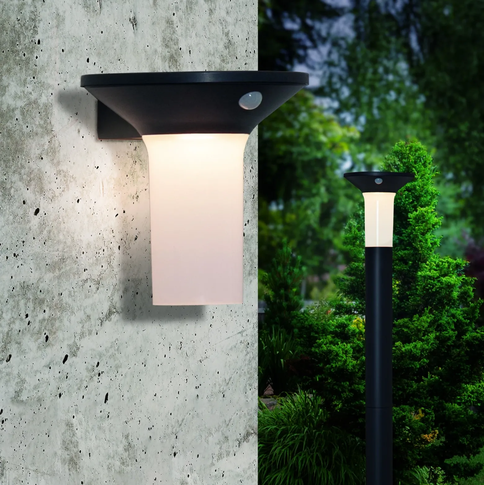Corbezzola Aplique LED para exterior, negro, sensor