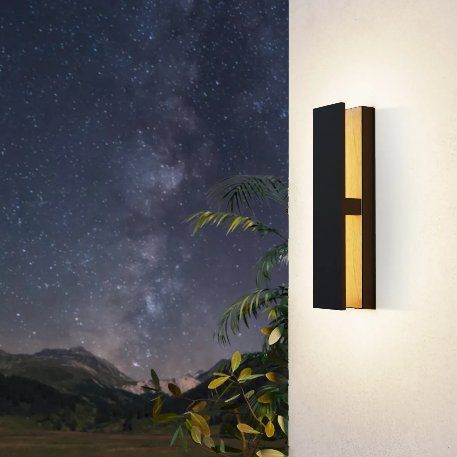 Costorio Aplique de exterior LED, indirecto, negro