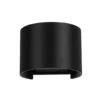 Davos Aplique de exterior LED, redondo, negro, atenuable, aluminio