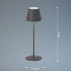 De mesa LED Cosenza batería RGBW gris arena