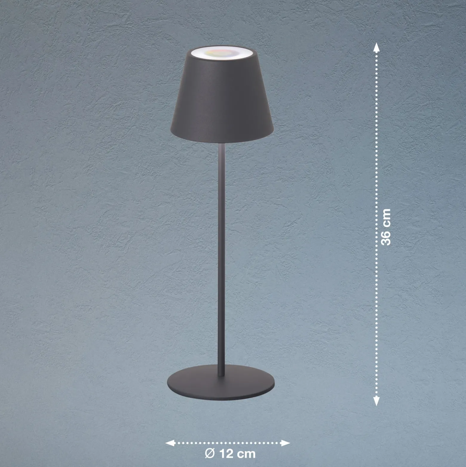 De mesa LED Cosenza batería RGBW gris arena