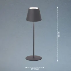 De mesa LED Cosenza batería RGBW gris arena
